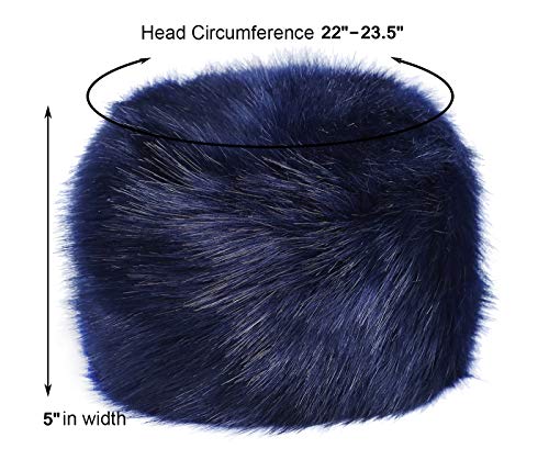 Soul Young Sombrero de Invierno del Estilo Ruso de la Piel Falsa de Las Mujeres Sombreros de Las Tapas de esquí de la Moda(Azul)