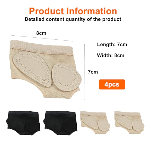 Sporgo 4 pares de calcetines de baile Protección para balas: protectores de balones para bailar protección de juanetes, apoyo para pies, patas de baile, ropa interior para mujer, ballet, danza del