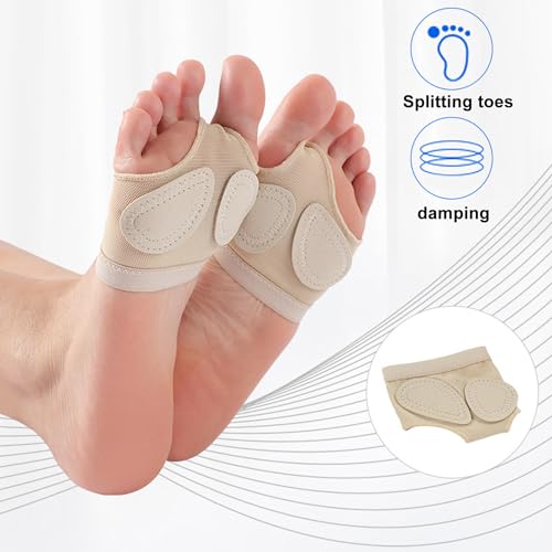 Sporgo 4 pares de calcetines de baile Protección para balas: protectores de balones para bailar protección de juanetes, apoyo para pies, patas de baile, ropa interior para mujer, ballet, danza del