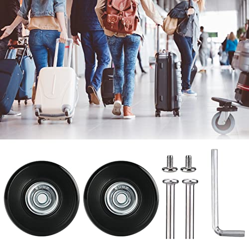 Sporgo Ruedas Repuesto Para Maletas: 4 Unidades Repuesto Mute Wheels, Ruedas Repuesto Para Equipaje Goma, 50 mm X 18 mm, Adecuado Para Equipaje Y Patines, Negro, Ruedas de Repuesto Para Maletas