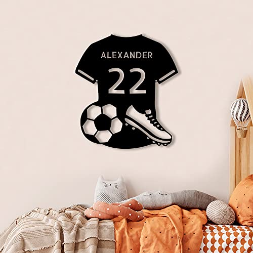 SSRUI - Letrero de neón personalizado de fútbol con LED para decoración de pared, alimentado por USB con interruptor regulable, para dormitorio, decoración deportiva, fiesta, bar, regalo de Navidad y