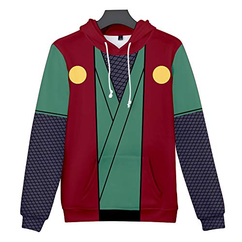 Sudadera con capucha de anime con impresión 3D, ropa de calle, disfraz de Jiraiya Gama Sennin Cosplay, disfraz para hombre y mujer, unisex, verde, 5XL (pecho 140 cm)