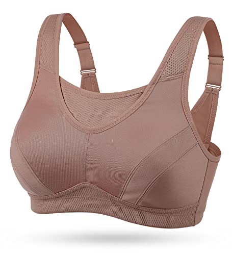 Sujetador Deportivo Mujer Shock Absorber Alto Impacto sin Aros Cómodo Sujetador Talla Grande (ámbar,100C)