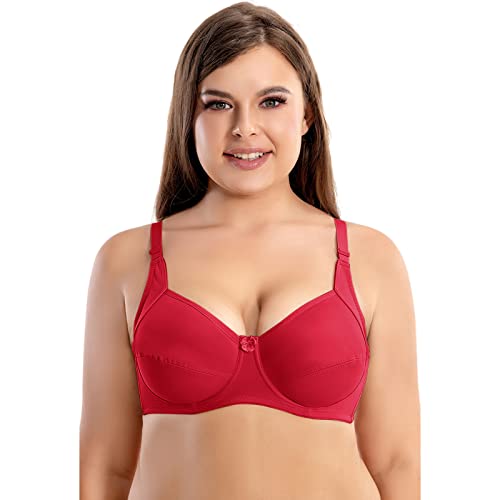 Sujetador reductor para mujer sin inserciones con encaje sin costuras, sujetador push-up transpirable, sin aros, tallas grandes, sujetador funcional, bralette bra, chaleco fuerte sujeción acolchada,