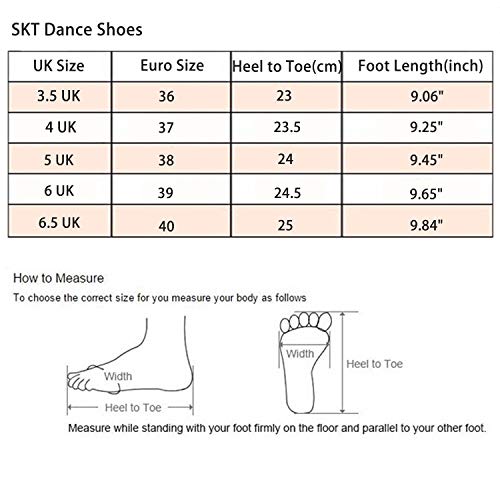 SUKUTU La Danza Atractiva del Jazz de la Salsa de Las Nuevas Mujeres del Estilo Baila el Baile de salón Latino del Partido del Tango Que los Altos Talones SU015 (9.25"/37EUR, Rosado)