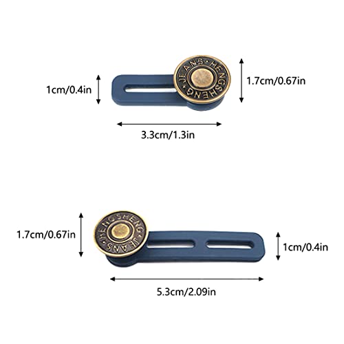 Sumbirg 10 Piezas Extensor de Cintura de Pantalones Botones Retráctiles de Jeans Botón Extendido Ajustable Para Pantalones Vaqueros,Pantalones y Falda
