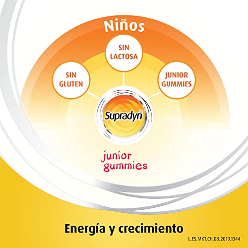 Supradyn Junior Gummies Multivitaminas para Niños con Vitaminas, Omega 3, Coenzima Q10 y Colina, Ayuda el Crecimiento y Desarrollo Cognitivo, Formato Ahorro 2 x 30 (60) Caramelos de Goma