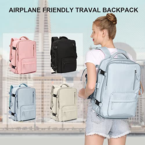 SZLX Mochila Viaje Cabina Avion 40x20x25 Mujer Ryanair Maleta para Cabina de avion Equipaje de Mano 45x36x20 Easyjet Mochila de Senderismo Mochila para Portatil Impermeable hombre con Cargador USB