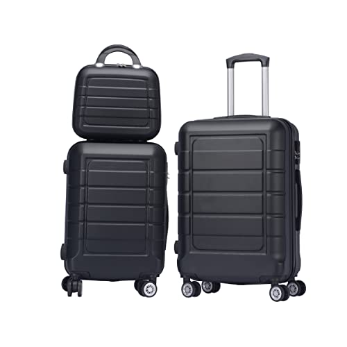 T-LoVendo Juego de 3 Maletas Set Trolley Maleta Cabina ABS Semirigidas Candado 4 Ruedas