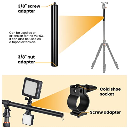 TARION Brazo de extensión para trípode Columna Central Horizontal Pluma Extensor de 12.6 "Cerradura giratoria de aleación de Aluminio giratoria de 360 ° con Bolsa de Arena de contrapeso
