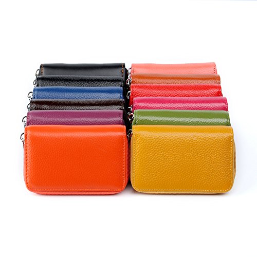 Tarjeteros Mujer Piel Tarjeteros para Tarjetas de Credito Cuero (Amarillo)