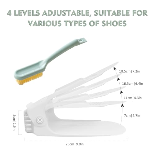 TAVADA Organizadores de Zapatos,Soporte de Calzado de Altura Ajustable,Ranuras para Zapatos,Función Antideslizante y Que Ahorra Espacio para Guardar Zapatos y organizar Hogar, Escuela