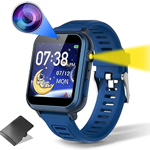 Teléfono Inteligente para Niños, Grabadora, Reloj Inteligente para Niños, Calculadora de Alarma de 1,54 Pulgadas, Pantalla Táctil a Color IPS HD, Cámaras Duales para Exteriores