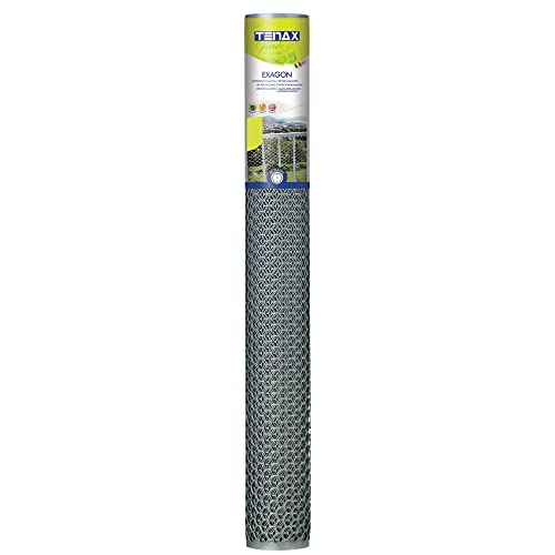 TENAX Malla de Plástico Exagon 1,00x3 m Plata, Malla Hexagonal de Protección para Balcones, Terrazas, Portones y Vallas