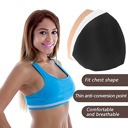 TENDYCOCO 6 Pares De Almohadillas Para Sujetador De Mujer Almohadillas Para Bikini Inserciones De Copas De Sujetador (Beige)