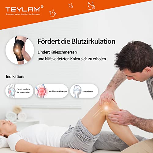 Teylam Rodillera para hombres y mujeres, vendaje comprimido para menisco, artrosis, rodillera deportiva para baloncesto, rodillera antideslizante para rodilla derecha e izquierda(negro,M)