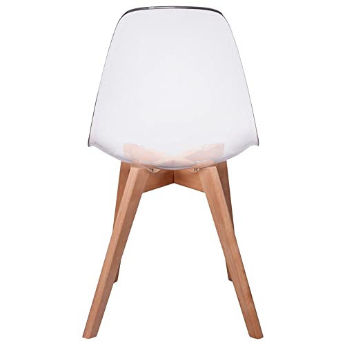 The Concept Factory Silla escandinava&nbsp&ndash&nbspasiento Transparente, Madera, 47,5x54x86