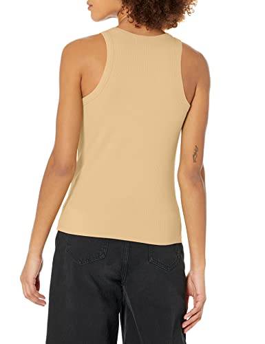 The Drop Valerie Camiseta sin Mangas en Punto de Canalé de Cuello Cerrado con Espalda de Nadadora para Mujer, Curds & Whey, 3XL Grande