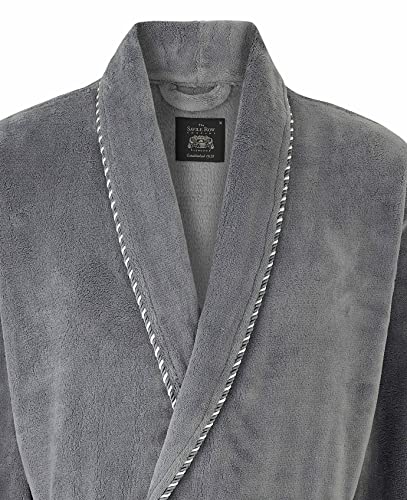 The Savile Row Company London Bata con borde de cuerda polar Para hombre Borde de cuerda gris/Plano Medio