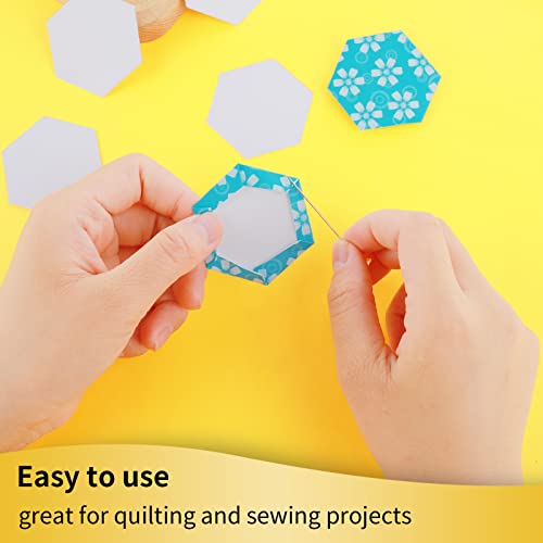 Thinp 200 Piezas de Papel Patchwork Plantillas Hexágono Plantillas de Papel para Acolchar Inglés Papel Piecing Formas Hexágono Papel Ladrillo Acolchar Plantillas, para Proyectos de Artesanía