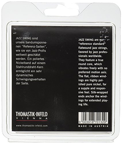 Thomastik Cuerdas para Guitarra Eléctrica Jazz Swing Series niquel Flat Wound juego JS113 Medium .013-.053w