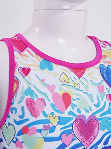 TiaoBug Conjunto de Verano para Niñas Chaleco Deportivo Tanks Top y Leggings Pantalones Largo de Elásticos Ropa de Deportivo Entrenamiento Yoga Fitness Cebra blanco 9-10 años