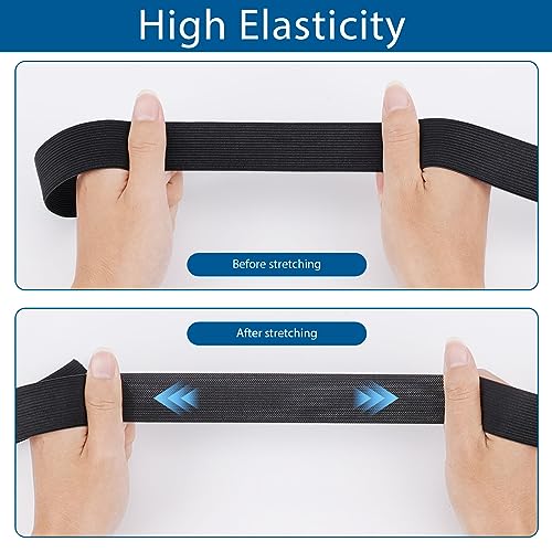 Ticeed Cinta Elástica Plana, 6 Rollos Elastica Costura Banda Elástica De Alta Elasticidad Gomas Elásticas para Coser, Cinta Elástica Costura para Manualidades Bricolaje (10mm, 20mm, 30mm de Ancho)