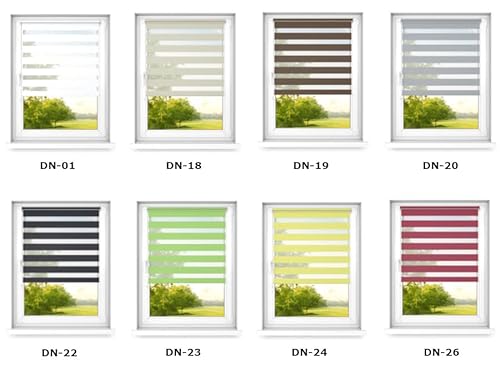 time4blinds Estor Enrollable Doble Dia y Noche Mini - Estor Enrollable sin taladrar - Proteccion Solar - estores - estores para Ventanas – 600x1000mm – Blanco Clásico – Izquierda