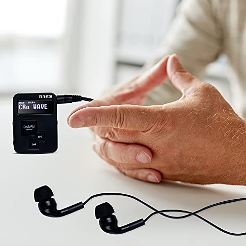 Tin-Nik DAB-379 Radio DAB digital portátil, DAB+/DAB/FM Mini Radio – Radio DAB de bolsillo para deportes caminar, correr o andar en bicicleta, batería recargable, auriculares estéreo incluidos