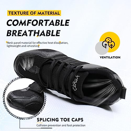 TINRYMX Zapatillas de Baile Mujer de Malla con Cordones Jazz Contemporáneo Baile Sneaker Running Zapatos de Baile,729-Negro-3.5CM,42EU