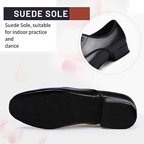 TINRYMX Zapatos de Baile Latino Hombre Moderno de tacón bajo Tango a Salsa práctic de salón Zapatos de Baile,LHDMD-Negro-2.5CM,39EU