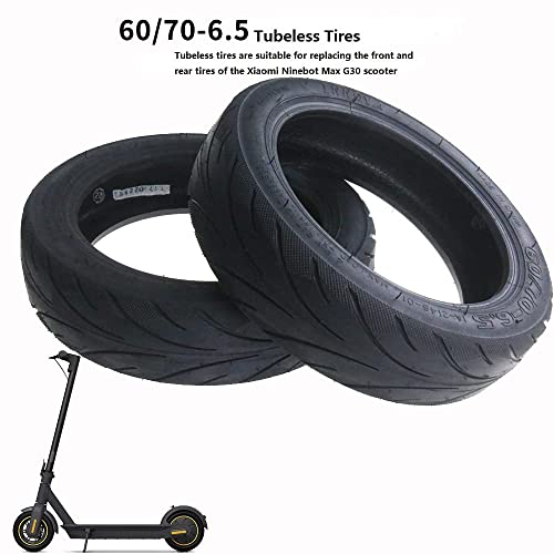 Tmom Neumáticos de repuesto para scooter eléctrico Ninebot Segway Max G30, neumáticos de goma 60/70-6.5, ruedas de repuesto para scooter, neumáticos de 10 pulgadas sin cámara (1 unidad)