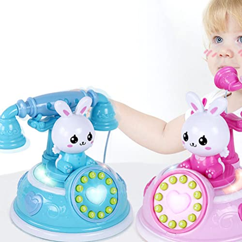 Toddmomy Teléfono Simulado Teléfono con Cable Vintage Clásico Juguete De Teléfono De Enciende El Teléfono De Juego Juguete De Telefono Rotar El Plastico Sala De Juguetes Brillar