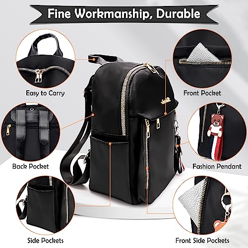 Tokeya Mochila Mujer Antirrobo Pequeña, Casual Bolso de Hombro Ligero impermeable Bandolera Mochilas Práctico Mochila Niñas Elegante para Todos los Díario, Viajes Cortos, Trabajo, Fin de Semana Negro