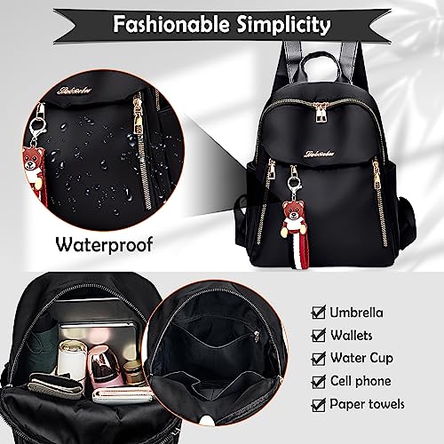 Tokeya Mochila Mujer Antirrobo Pequeña, Casual Bolso de Hombro Ligero impermeable Bandolera Mochilas Práctico Mochila Niñas Elegante para Todos los Díario, Viajes Cortos, Trabajo, Fin de Semana Negro