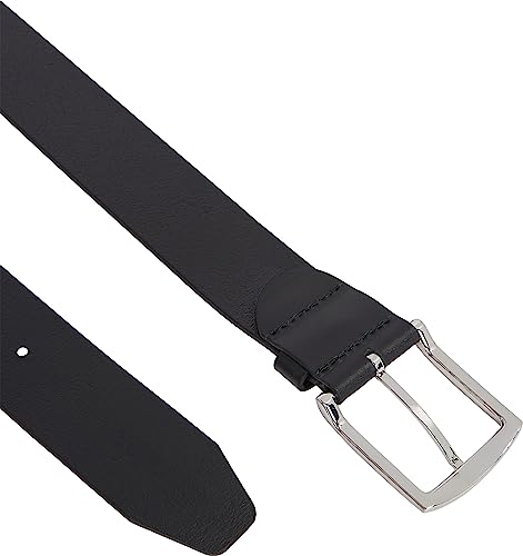 Tommy Hilfiger Denton Flag Logo Leather Belt Cinturón, Black, 95 para Hombre