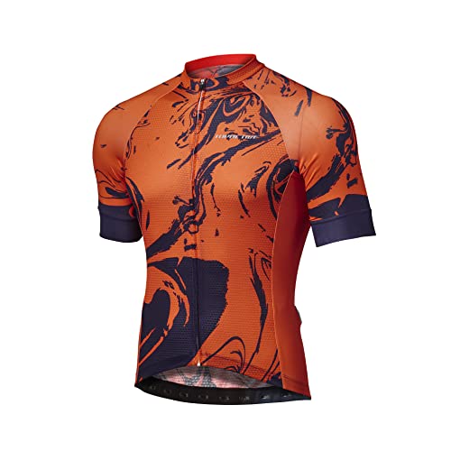 TopActive Maillot de Ciclismo Hombre, Ropa Ciclismo Ciclista, Camiseta Ciclismo, Ropa de Ciclismo Hombre, Manga Corta, Color Naranja, Talla M