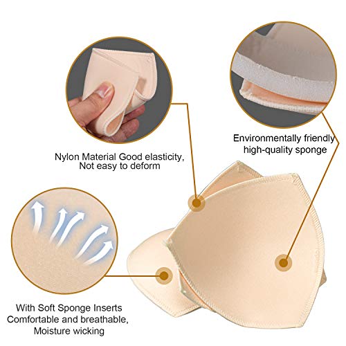 TopBine Insertos de almohadillas para sujetador, 3 Beige M, B/C
