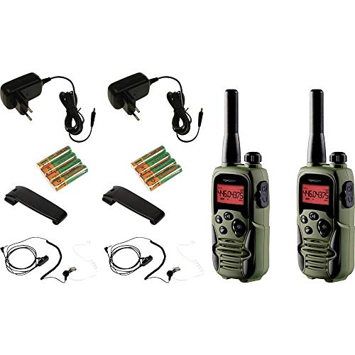Topcom RC-6406 – Walkie-talkie, Edición Airsoft, Dos Auriculares de Seguridad Incluidos