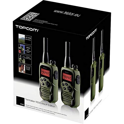 Topcom RC-6406 – Walkie-talkie, Edición Airsoft, Dos Auriculares de Seguridad Incluidos