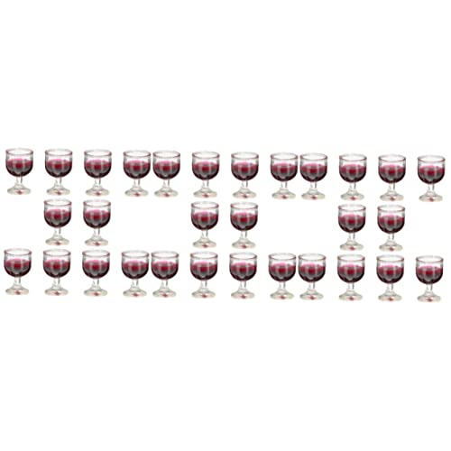 Toyvian 30 Piezas Copa De Vino De Casa De Muñecas Adorno De Flauta Copas De Jerez Taza De Bebida Copas De Vino En Miniatura Vaso De Soju Accesorios Cortadillo Cerveza Cloruro De Polivinilo
