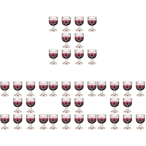 Toyvian 40 Piezas Copa De Vino De Casa De Muñecas Casa De Muñecas Copas De Champán Gafas De Muñeca Botellas De Vino En Miniatura Copas De Jerez Cerveza Barra De Bar Cloruro De Polivinilo
