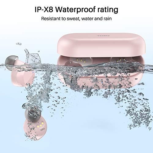 TOZO T12 Auriculares Inalámbricos Bluetooth, Cascos Inalambricos Bluetooth 5.3 con Control táctil y Pantalla LED de Inteligencia Digital IPX8 Impermeables, Rápida Carga USB-C Graves Intenos