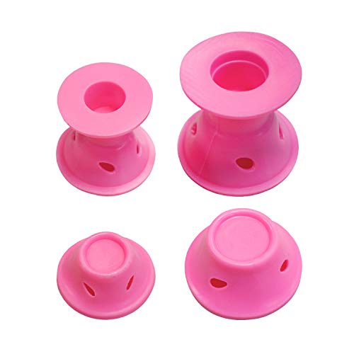 TRIXES 24 X Rizadores de Cabello-Presente para Ella, Para un Estilo de Peinado sin Esfuerzo sin Calor de Silicona Color Rosa Ruleros para Cabello sin Calor