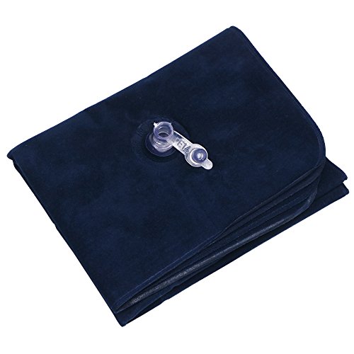 TRIXES Almohada de Viaje Azul Marino Inflable Soplando para Campamentos