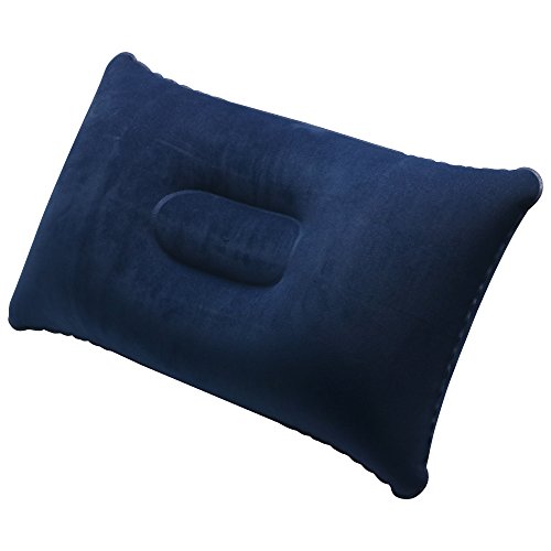 TRIXES Almohada de Viaje Azul Marino Inflable Soplando para Campamentos