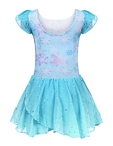 trudge niñas Ropa de Ballet Vestido de Ballet niñas Manga Corta Ballet de algodón Leotardo Traje de Ballet Vestido de Baile Cuerpo de Baile con Falda tutú