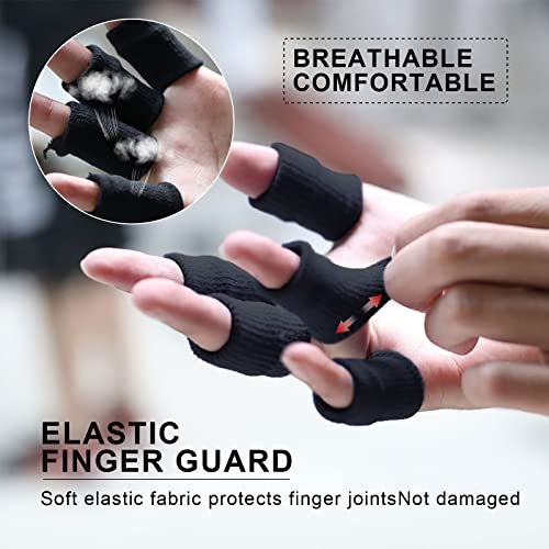 TSHAOUN 30 Piezas Protector elástico para dedos, Algodón Compresión Dedos Soporte Deportivos Protectores de Dedos Pulgar para Baloncesto Voleibol Bádminton, Ayuda para Artritis