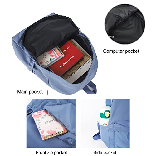 TSLBW Mochila para la Escuela Adolescentes Niños Mochila Casual para la Escuela Secundaria para Estudiantes Universitarios Bolsa de Deporte para viajes al aire libre Revista A4 IPad (azul)