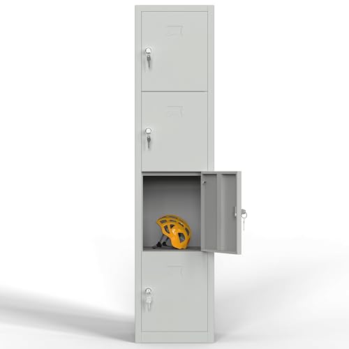 TwinThink Taquillas Vestuario. 180 x 40 x 40 cm Taquillas Metalicas de 4 Puertas Taquilla Metalica con Llave Taquillas Vestuario 4 Puertas Taquillas Vestuario Metalicas